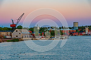 View of the port of Mariehamn, Finland