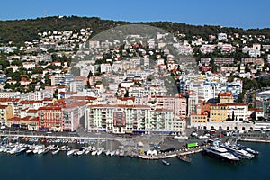 View of port of Nice, city in South France, French riviera