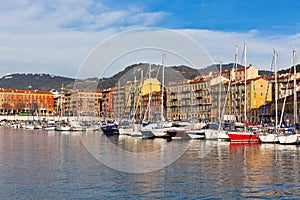 View on Port of Nice and Luxury Yachts, France