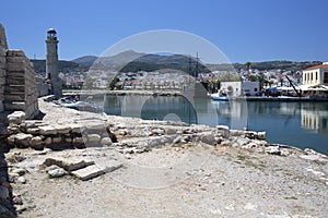 View of the port of Rethymnon, Crete