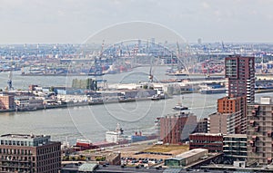 View of port in Rotterdam