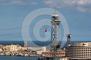 Cable car tower of Port Vell and cruise terminal, Barcelona photo