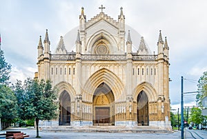 View at the Portal of Cathedral of Santa Maria Immaculada in Victoria-Gasteiz, Spain