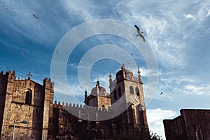 View of the Porto Cathedral - Se do Porto. Portugal. photo