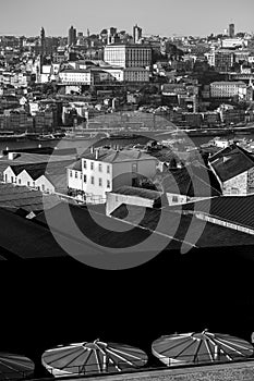View of the Porto\'s Ribeiro from the rooftops in Vila Nova de Gaia, Portugal. photo