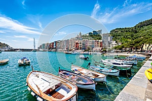 View of Porto Venere harbour, Italy