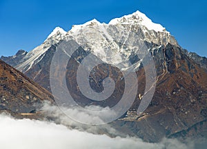 View of Portse village, mount cholatse and Tabuche peak