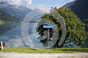 View of Poschiavo lake from the train