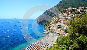 View on Positano on Amalfi coast, Italy.