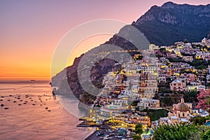 View of Positano on the italian Amalfi