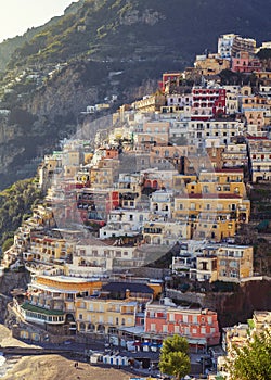 View On Positano, a Picturesque Town On Amalfi Coast, Sorrento, Italy