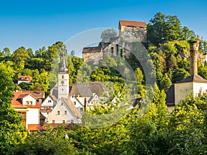 View of Pottenstein Castle in Franconian Switzerland