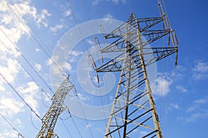 View of Power transmission tower