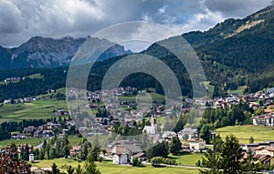 View of Pozza di Fassa, a commune at the northern Italia