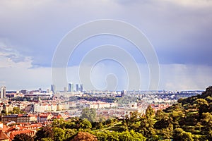 View from the Prague Castle on the old town in summer in Prague, Czech Republic