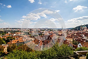 View from the Prague Castle on the old town in summer in Prague, Czech Republic