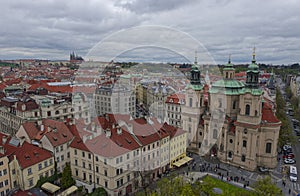 View of Prague city taken from Old Town Hall