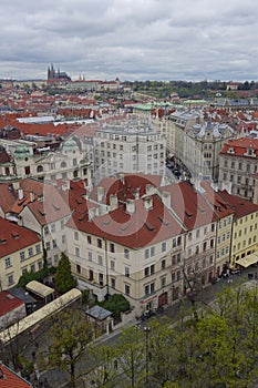 View of Prague city taken from Old Town Hall