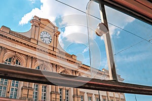 View of Prague Clock from tram