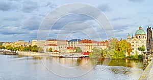 View of Prague, Czech Republic on the shore of Vltava