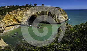 View on Praia de Vale Covo in Carvoeiro in Algarve, Portugal