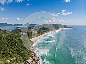 A view of Praia Mole Mole beach, Galheta and Gravata - popular beachs in Florianopolis, Brazil