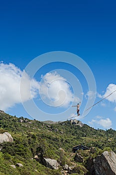 A view of Praia Mole Mole beach and Galheta  - popular beachs in Florianopolis, Brazil