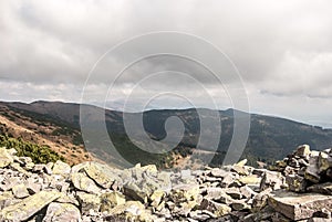 View from Prasiva hill summit in Nizke Tatry mountains in Slovakia photo