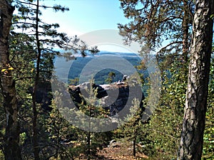 View of Pravcicka Brana Rock From The Forest