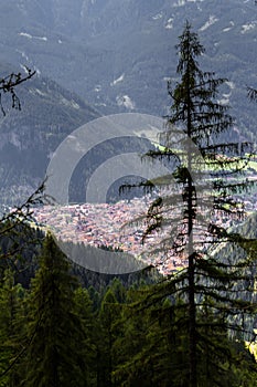 View of Predazzo, in northern Italy