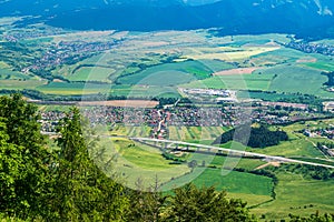 View from Predny Choc hill in Chocske vrchy mountains in Slovakia