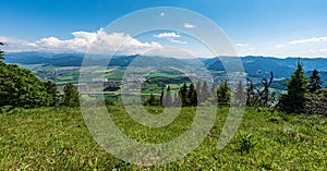 View from Predny Choc hill in Chocske vrchy mountains in Slovakia