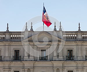 View of the presidential palace, known as La Moneda, in Santiago