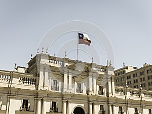 View of the presidential palace, known as La Moneda, in Santiago photo