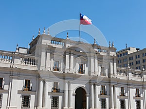 View of the presidential palace, known as La Moneda, in Santiago photo