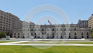 View of the presidential palace, known as La Moneda, in Santiago photo