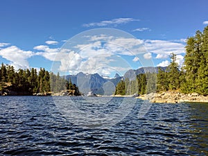 View of Prideaux Haven, in Desolation Sound, British Columbia, C