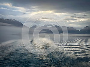 View of Prince William Sound in Alaska near Valdez