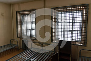 View of the prison cell from the inside