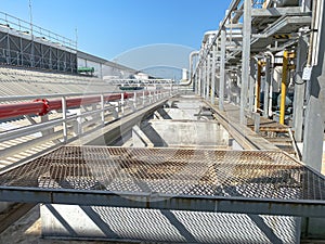 View of process cooling water system at factory