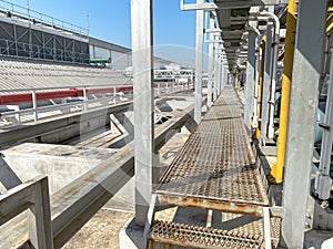 View of process cooling water system at factory