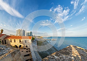 View of the promenade from Larnaca Castle. Cyprus