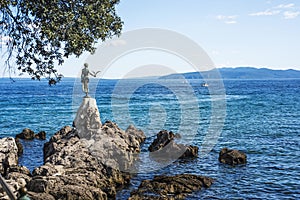 View from the Promenade of Opatija in Istria at sunny summer day.