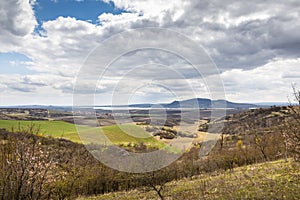 View from protected nature area Pouzdrany steppe to Palava hills