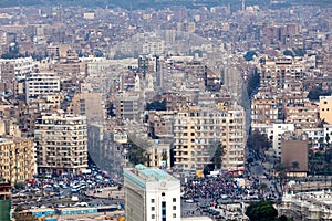 View of protesters on Tahrir Square,Cairo,Egypt