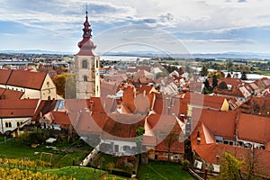 View of Ptuj the oldest town of Slovenia