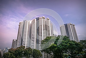 View of public residential housing apartment in Bukit Panjang.