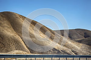 View from the public road on the velvety textured mountains of the Negev desert in Israel.