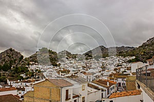 View of the pueblo blanco Montejaque. White mountain village in Malaga, Andalusia. Spain photo