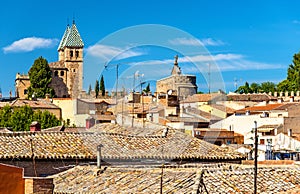 View of Puerta de Bisagra Nueva Gate in Toledo, Spain photo